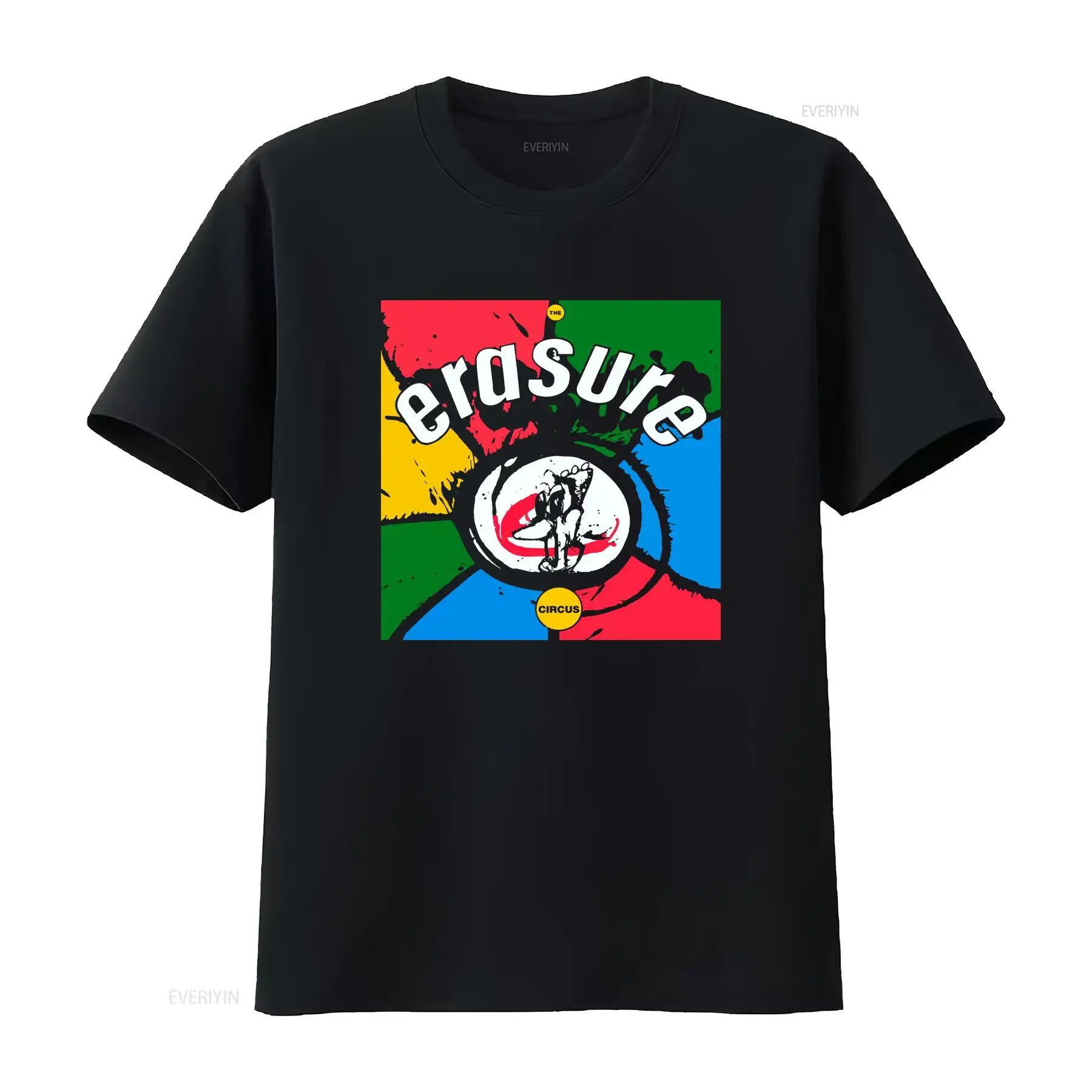 Erasure the circus Active T Shirt Funny Logo TEE American vintage Washed streetwear Unisex fashion Versatile Casual Soft