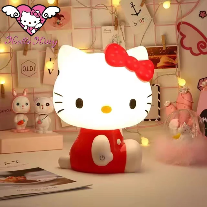 

Sanrio Anime Hello Kitty Touch Night Light 3 Speed Adjustment Sleep Eye Protection Lamp Cartoon Luminous Desktop Decorate Gifts