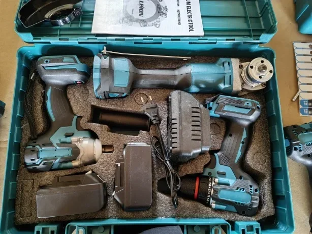 003 Diskon Pabrik 4 In 1, 3 In 1, 2 In 1 Alat Listrik Tanpa Sikat Set Alat Listrik Tanpa Kabel Baterai Lithium