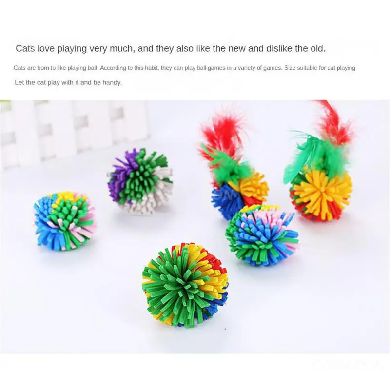 Chew Chase Ball Toys Environmentally Friendly Colorful Pet Relaxed Toys Cat Kitten Funny Playing Toys Cat Supplies Pet Ball Toys