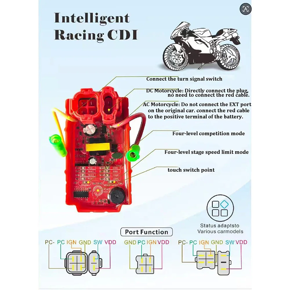 For Crossmax 300 250 220 170 New 6 Pin Cdi Racing Ignition Motorcycle Accessories Speed Limit Multi-functional Smart Touch CDI