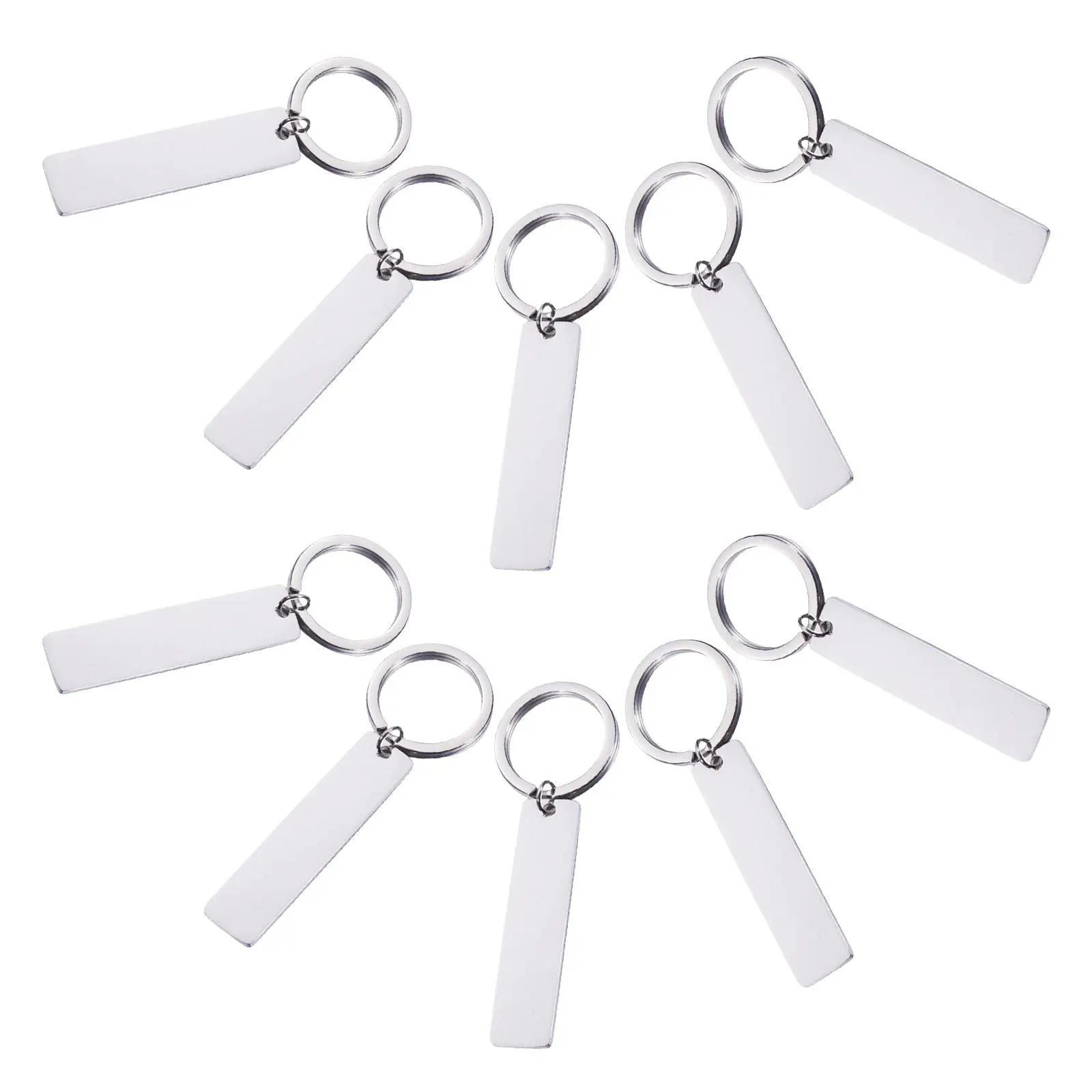 10Pcs Stainless Steel Key Number Tags Rectangle Engravable Blanks for Custom Engraving DIY Craft Tags Holiday Stocking Stuffer