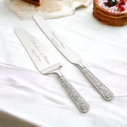 Engraved Wedding Cake Server Knife Set Wedding Gift Engagement Present Memorable Cake Cutting Moments Custom Engraved Free