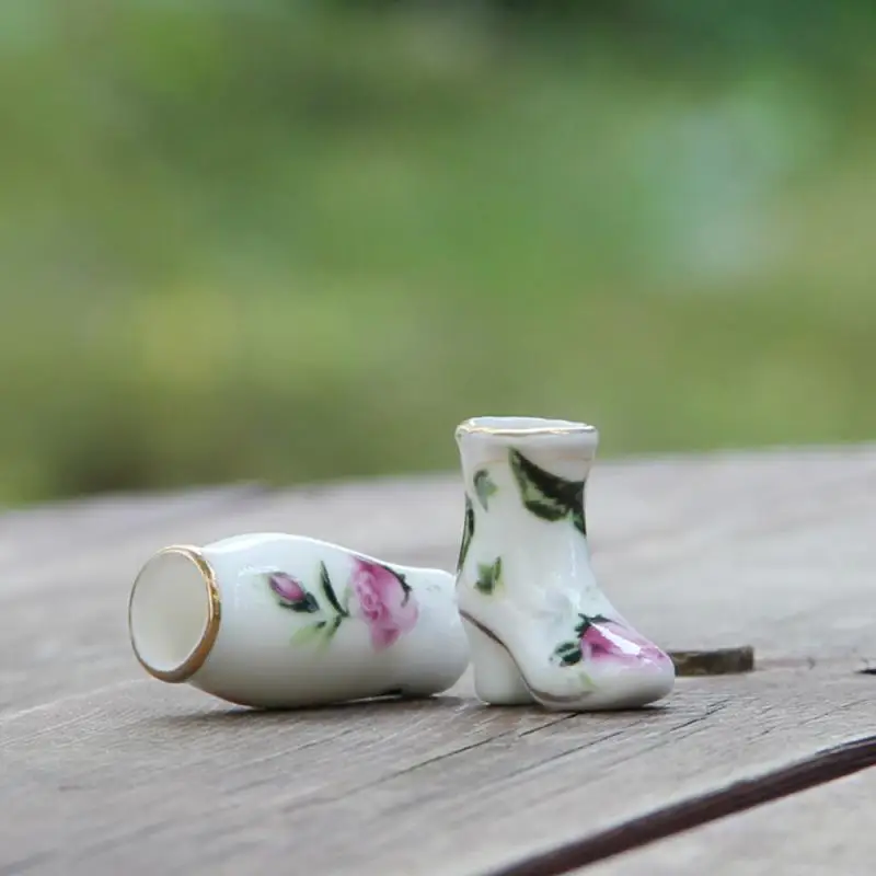 5pcs/set Pocket Decor Artwork Mini Ceramic Vase Miniature Vase Model Rose Small Ceramic Desktop Small Ornaments Home Decorative