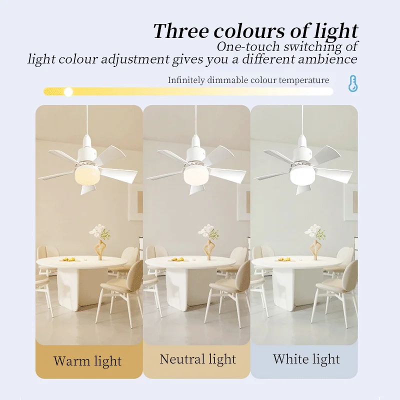 Ceiling Fan LED With Light Remote Control Dimmable Silent Modern Smart Wireless Fans for Kitchen Bedroom Dining room Living Room