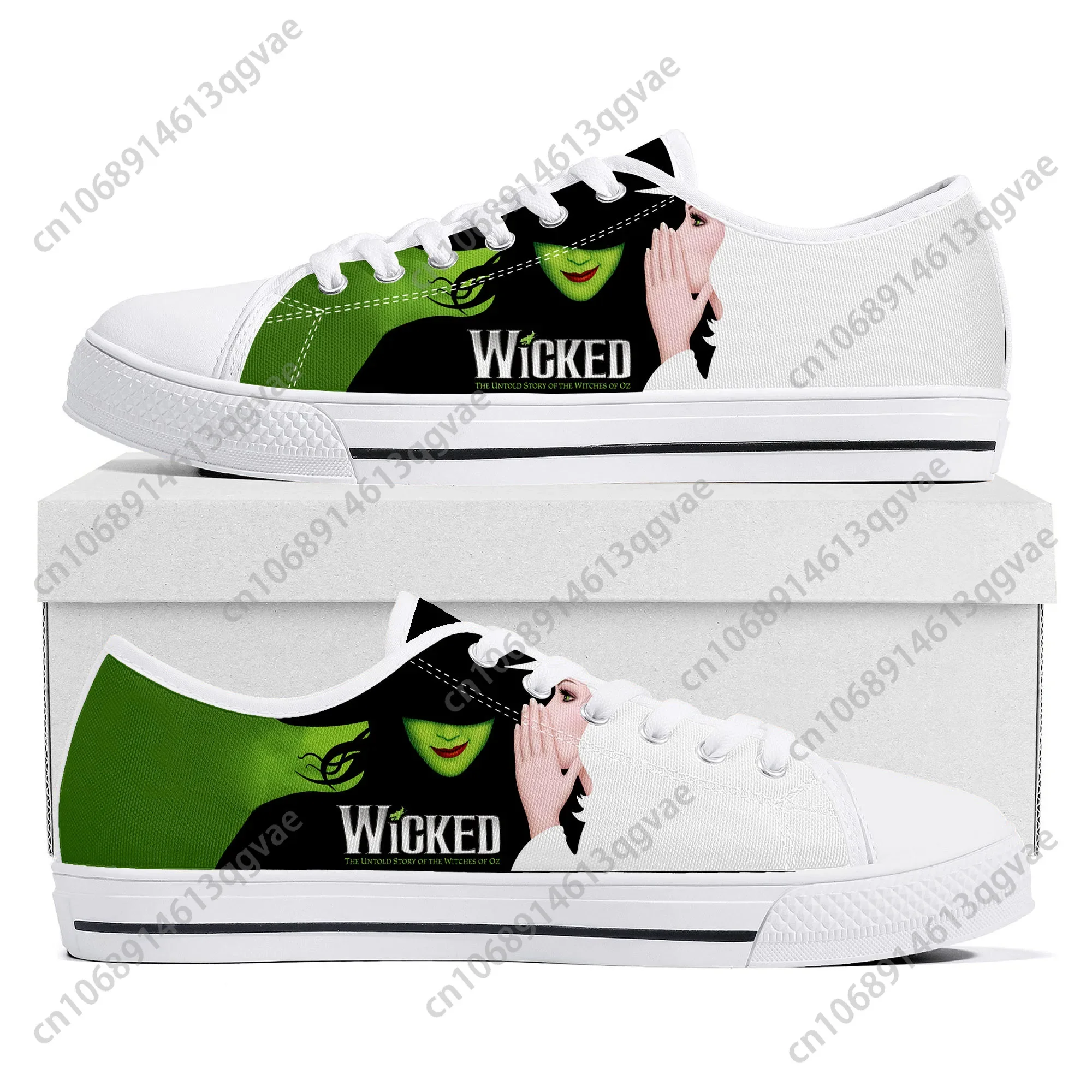 WICKED He Musical Elphaba Wicked Witch Low Top Sneakers Mens Womens Teenager Canvas Sneaker Casual Custom Shoes Customize Shoe