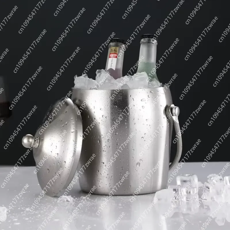 Wholesale Double Layer Stainless Steel Eco-friendly Insulated Ice Bucket with Lid 2L Capacity for KTV Bar Commercial Kitchen