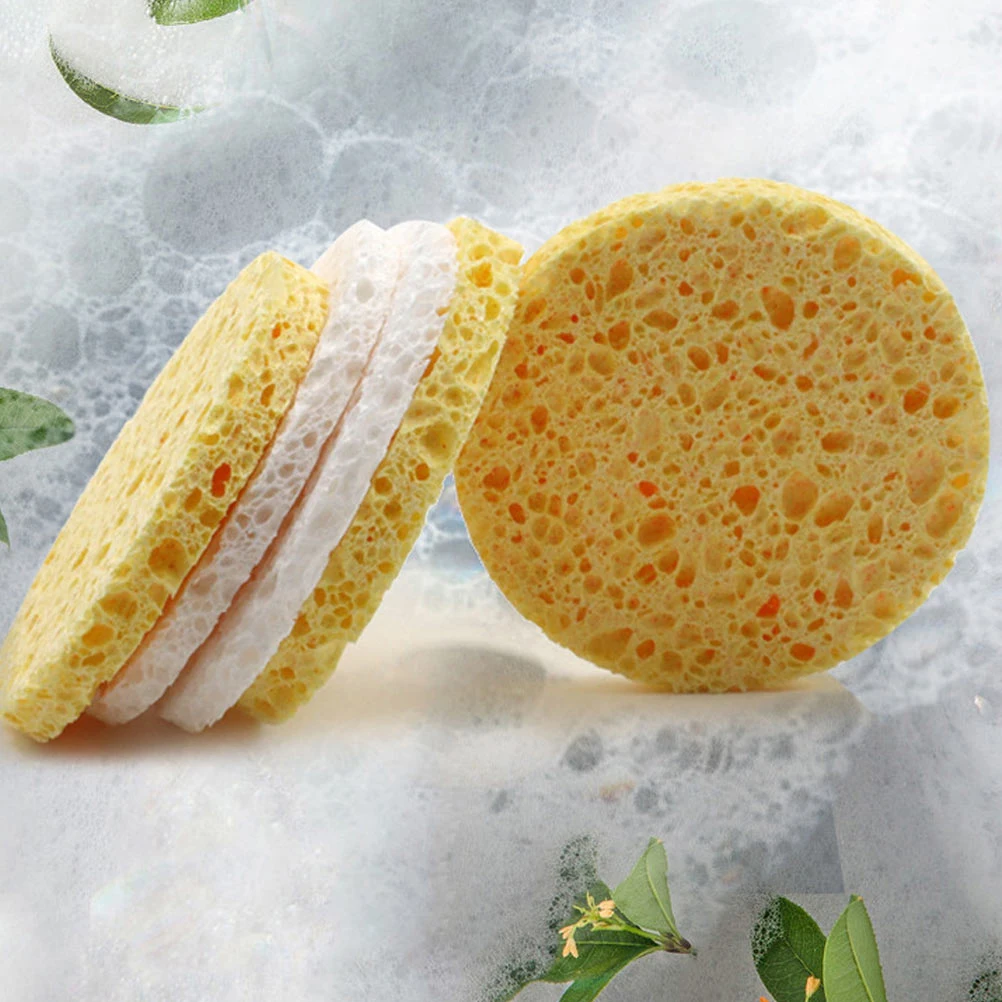 

50 Pcs Makeup Removal Cotton Cleansing Puff Cleaning Sponges Face for Pads Wood Pulp Facial Remover