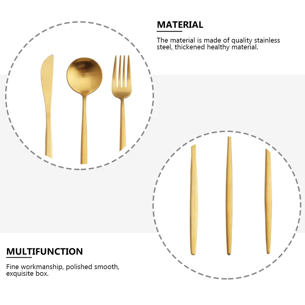 

Stainless Steel Spoon Fork Knife Set Mirror Polished Healthy Material Portuguese Tableware Kitchen Dining Utensils Household