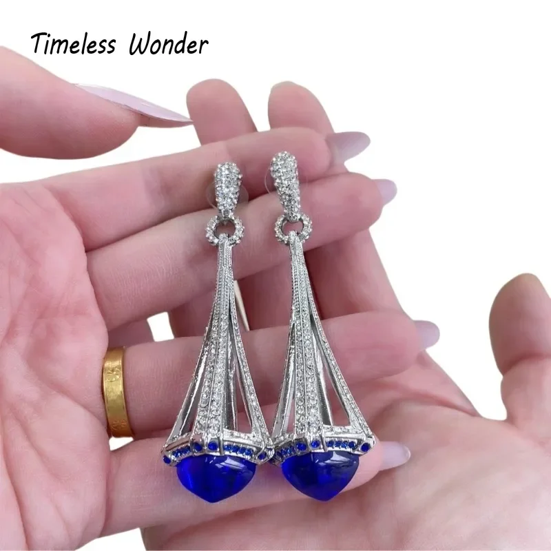 

Timeless Wonder Fancy Zircon Geo Pyramid Stud Earrings for Women Designer Jewelry Runway Trendy Rare Gift Sweet Top 5152