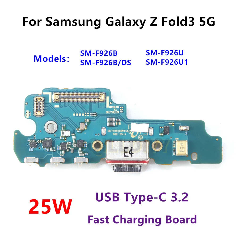 Для Samsung Galaxy Z Fold3 5G SM-F926B F926U USB Type-C порт зарядки док-станция разъем для зарядного устройства плата микрофон гибкий кабель