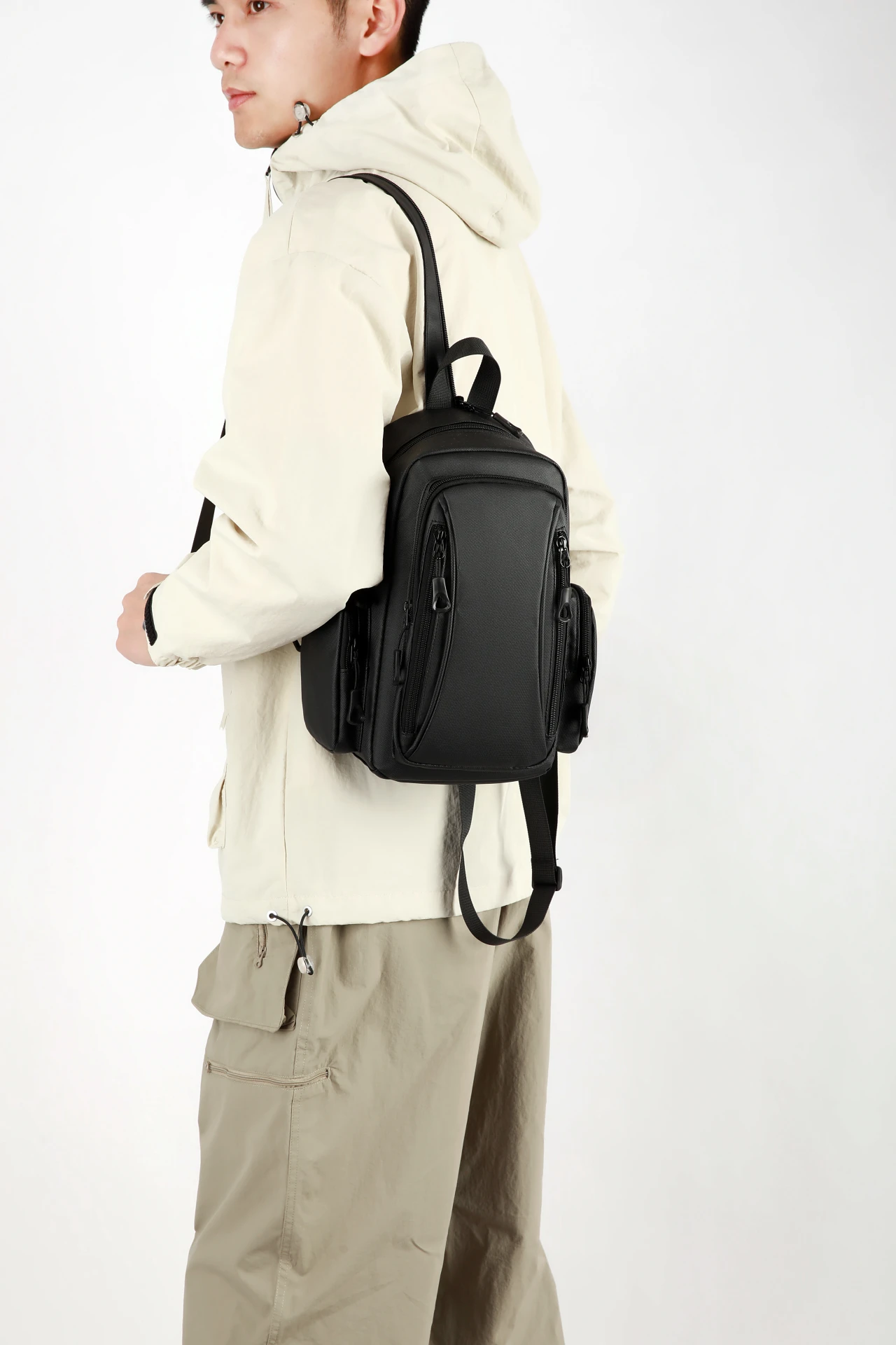 Multifunktionale Herren-Brusttasche Oxford Mini-Rucksack für Tägliches Pendeln Outdoor-Sport Reisen – Detail 5