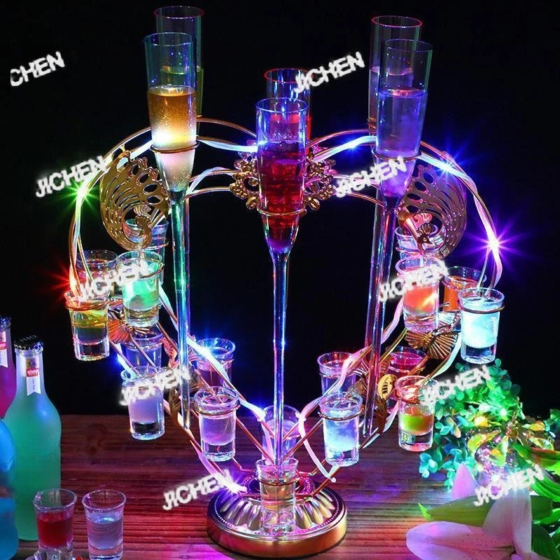 

Cocktail rack luminous creative bar KTV cocktail glass holder champagne wine rack heart shape