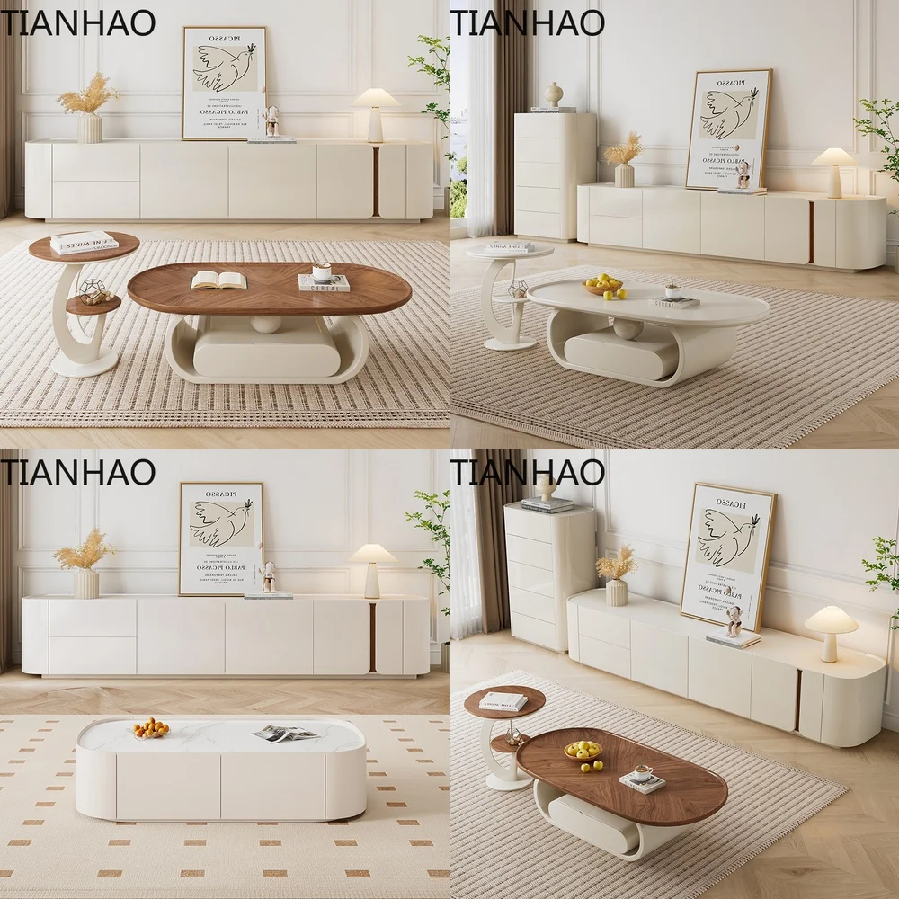 Solid Wood TV Stand for Living Room Bedroom Home Furniture Storage Console Table with Drawers Vintage Style Floor Mirror