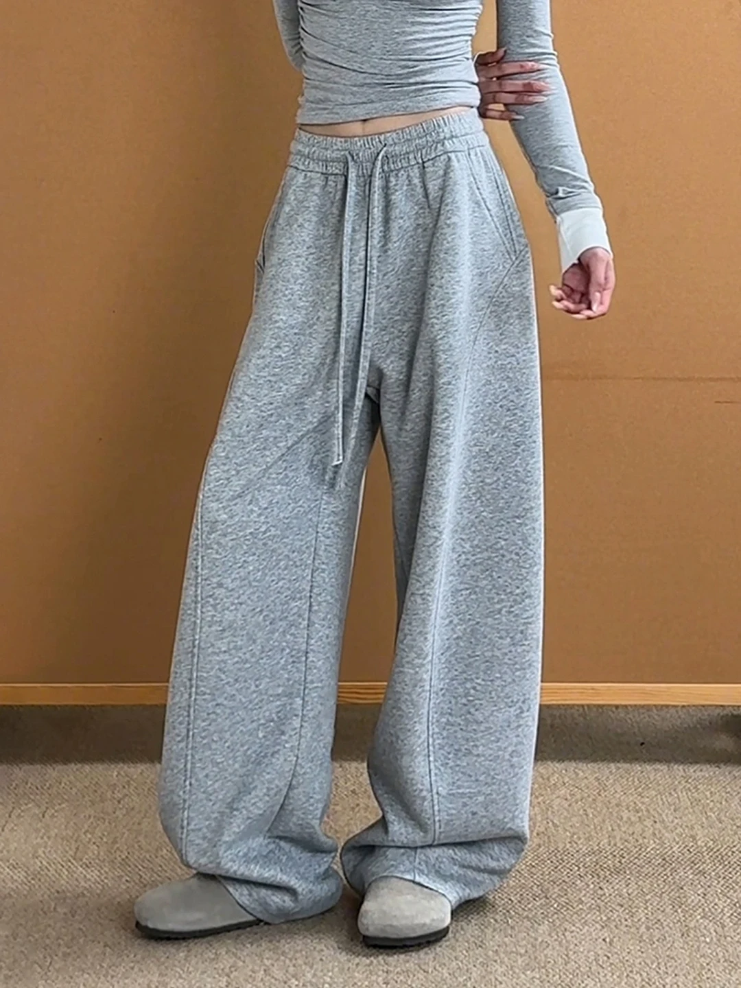 

Американские широкие брюки унисекс для осени: спортивные повседневные джоггеры, прямые струящиеся брюки свободного кроя, джинсы