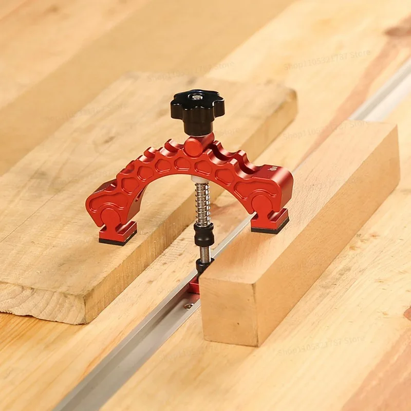 Guide Rail Chute Clamp Aluminum Alloy Clamp Angle Adjustable Pressure Plate Briquetting Block Woodworking Tool Retainer