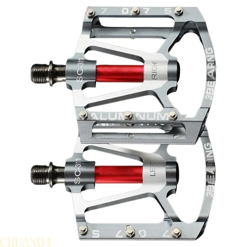 

A1A2 3 Bearings Bicycles Platform Pedals Replacement Wide Flat Cycling Pedals Aluminum Alloy Bicycles Flat Pedals Enduring