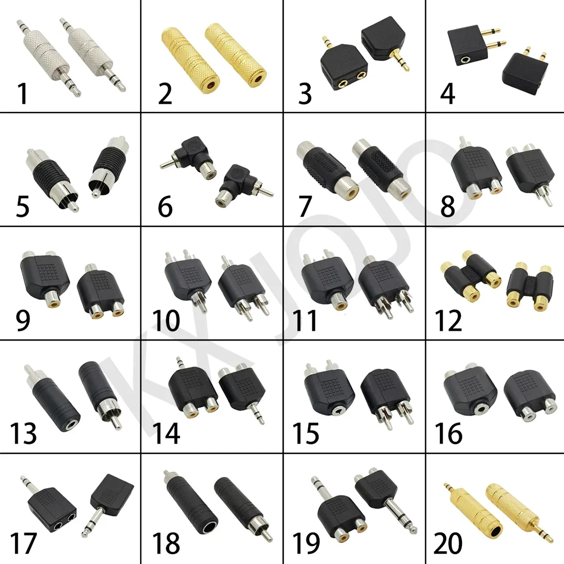 

1PC Audio Cable Adapter RCA 3.5mm to Lotus Female Audio Headphone Amplifier Splitter 6.35 Speaker 2RCA to 6.5 Mobile Computer