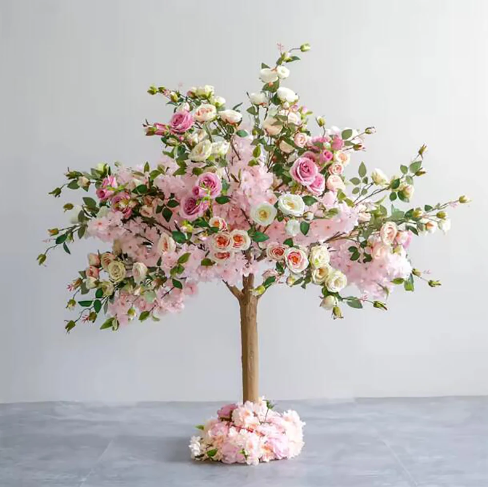 

Artificial Mini Cherry Blossom Flower Tree Wedding Trees Centerpiece For Wedding Table 1.2M/4FT