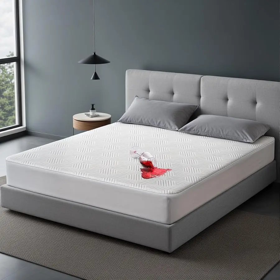 

100% Waterproof Mattress Protector with High Resistance to Liquid, Breathable 3D Air King Mattress Protector, Ultra Soft Cooling