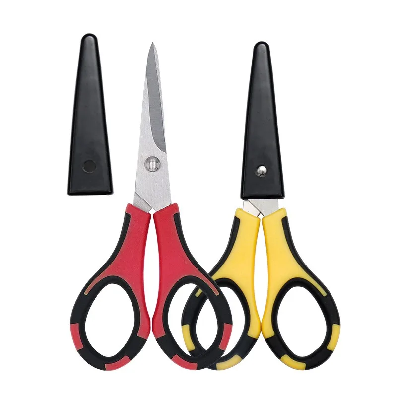 Stainless Steel Student Stationery Safety Art Scissors Office Scissors, Right-hand Man Plastic Handle
