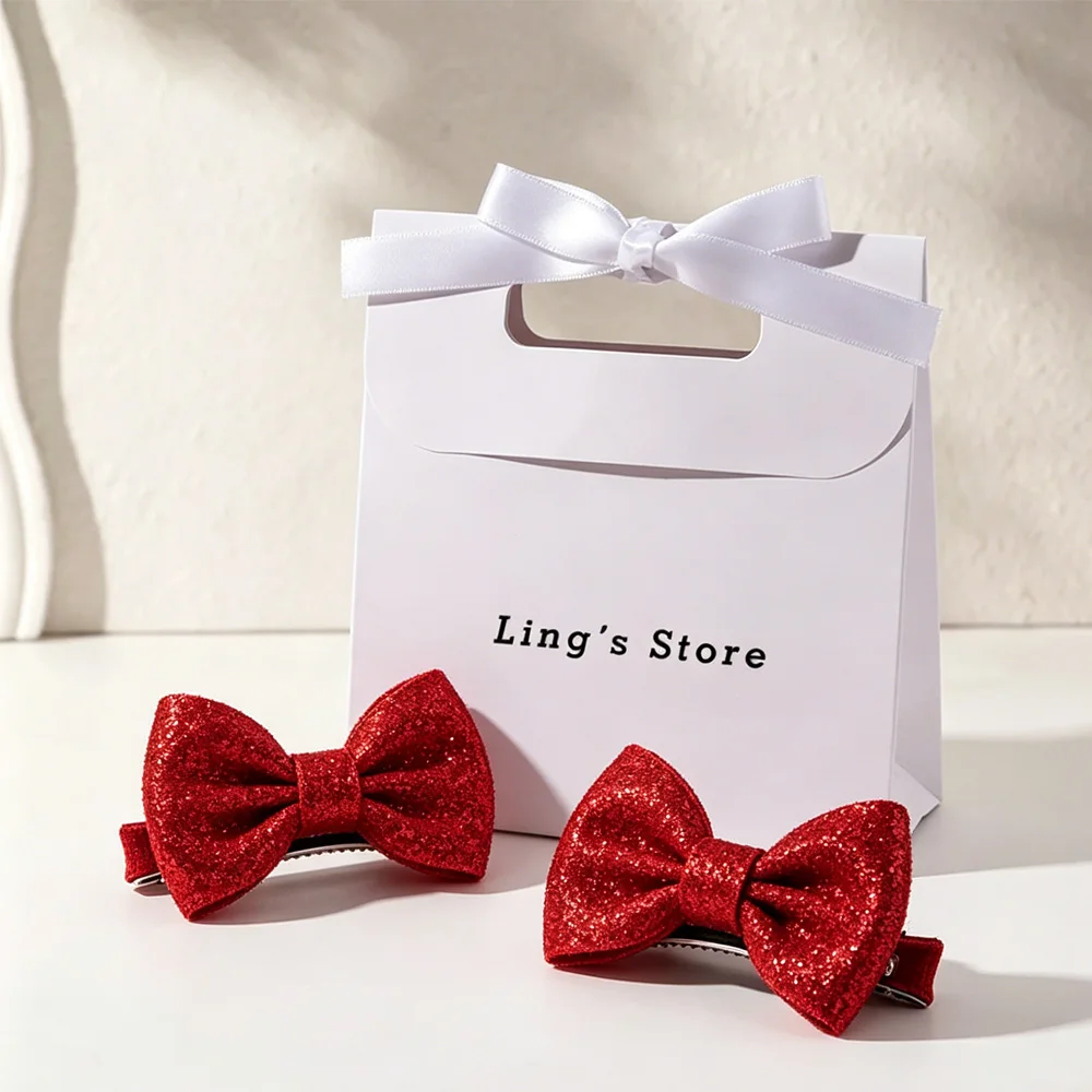 

50/100Pcs 14.5x15.5x7.5cm Jewelry Tote Paper Wedding Favors Paper Bowknot Handle Pouch Girl Hairpin Cosmetic Necktie Organizer