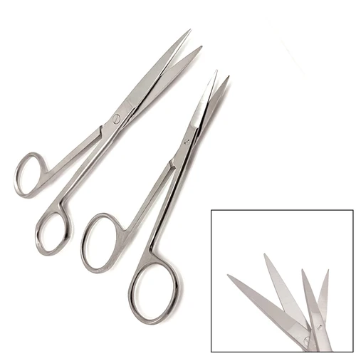 Imagen 1 del producto Tijeras quirúrgicas de alta calidad, instrumento oftálmico Dental médico recto de acero inoxidable esterilizable
