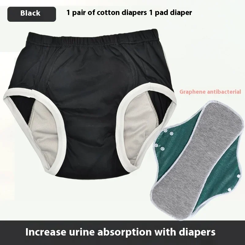 Reusable Adult Diapers for Elderly, Anti-Leakage Washable Incontinence Underwear with High Absorbency for Urine Protection