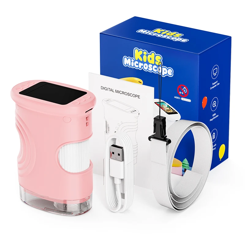 Digitale Microscoop voor Kinderen 1000X Handheld HEN HAO 2.0 ''Scherm Oplaadbare Mini Pocket Onderwijskunde Speelgoed voor Kinderen - afbeelding 1