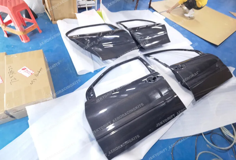 For Mitsubishi Evo 7 8 9 Front & Rear Door Replacement Carbon Fiber 4pcs car BodyKits - view 3
