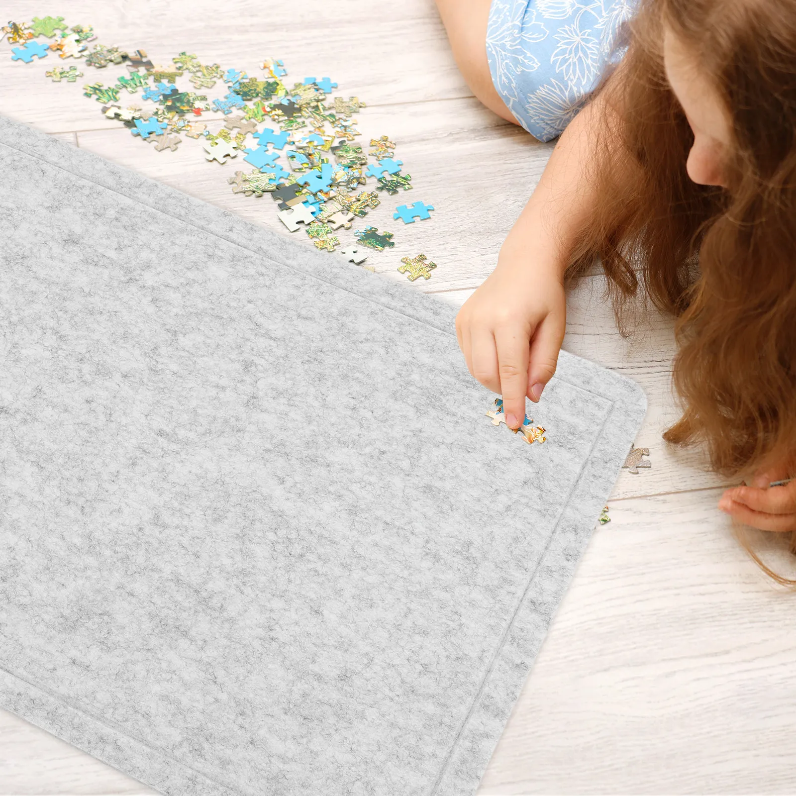 

Board Felt Accessory Nonslip Surface Jigsaw Puzzle Sorting Storage Kids Safe Easy Install Puzzle Holder Mat Tabletop Organizer