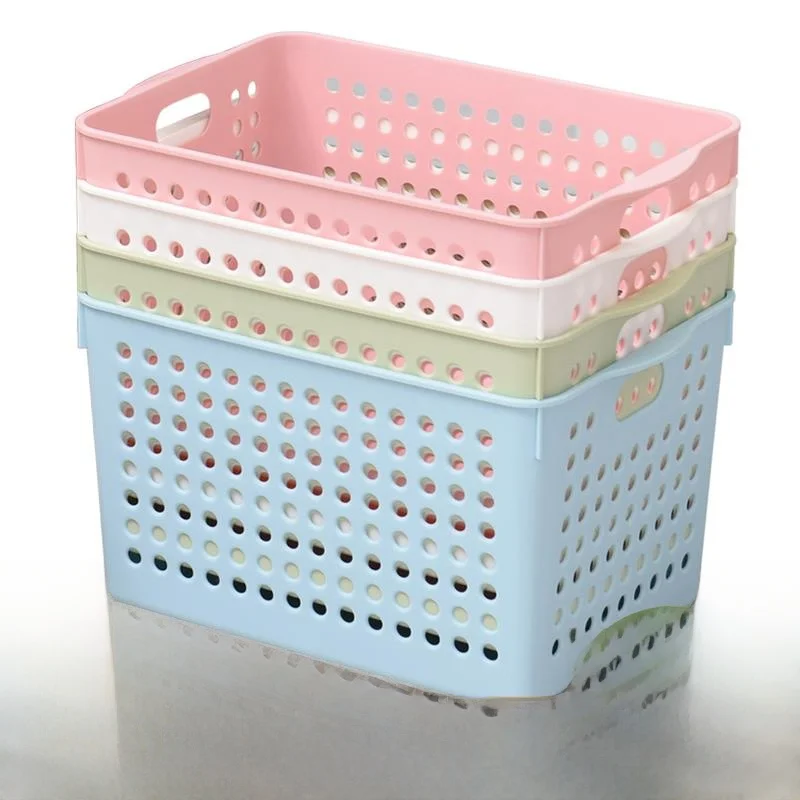 

Large Size Bathroom Kitchen Plastic Storage Box Basket Organizer Basket Desktop Storage Container for Home Organization