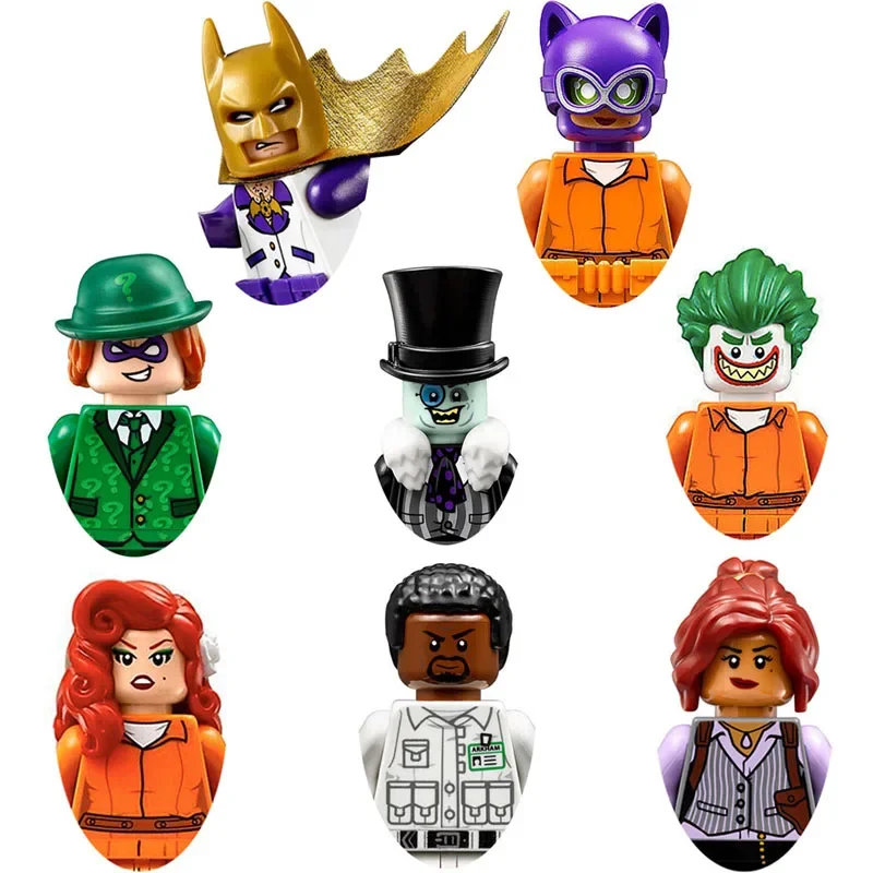 PG8041 Super Hero Batman Clown Poison Ivy Catwoman Riddler Penguin Bricks Cartoon Character building block Boy Birthday Present