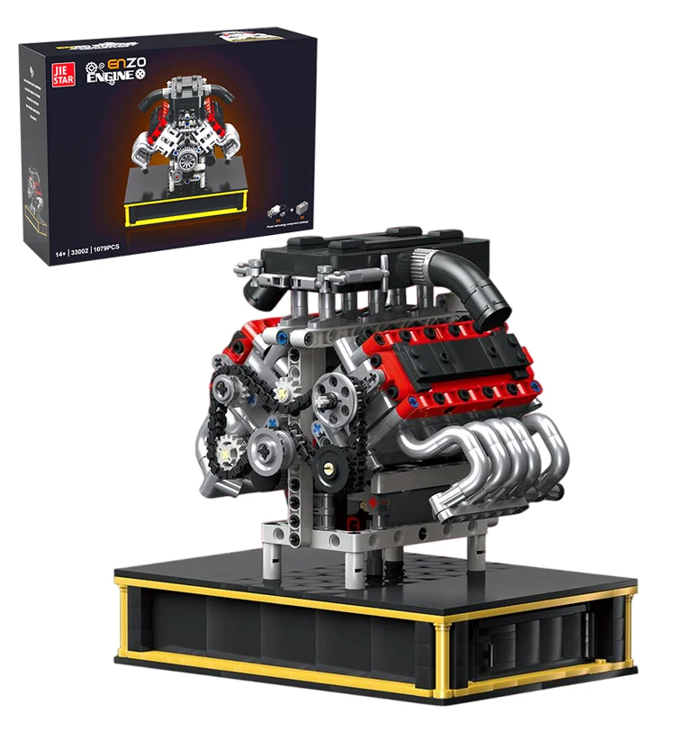 

Mould King 33001 488 V8 Engine Model 1123pcs Small Granule Assembly Building Blocks DIY Educational Toy for Adults & Kids