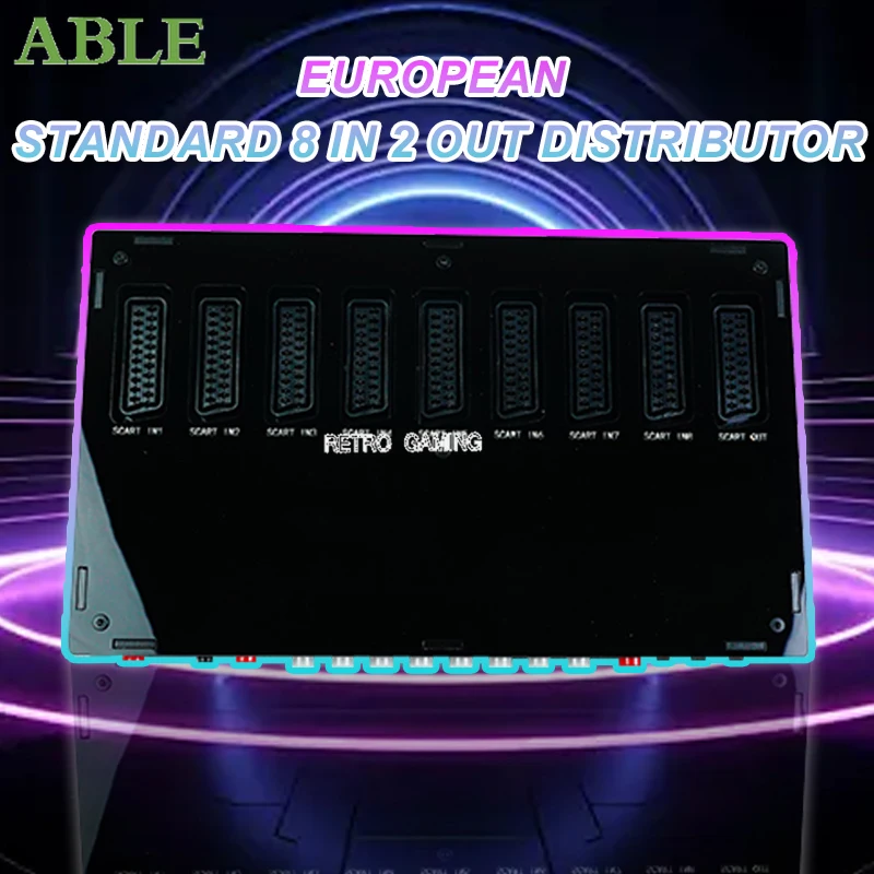 EU SCART Splitter 8 Input 1/2 Output Dual Version No Signal  Attenuation for Retro Game Consoles MD Hosts