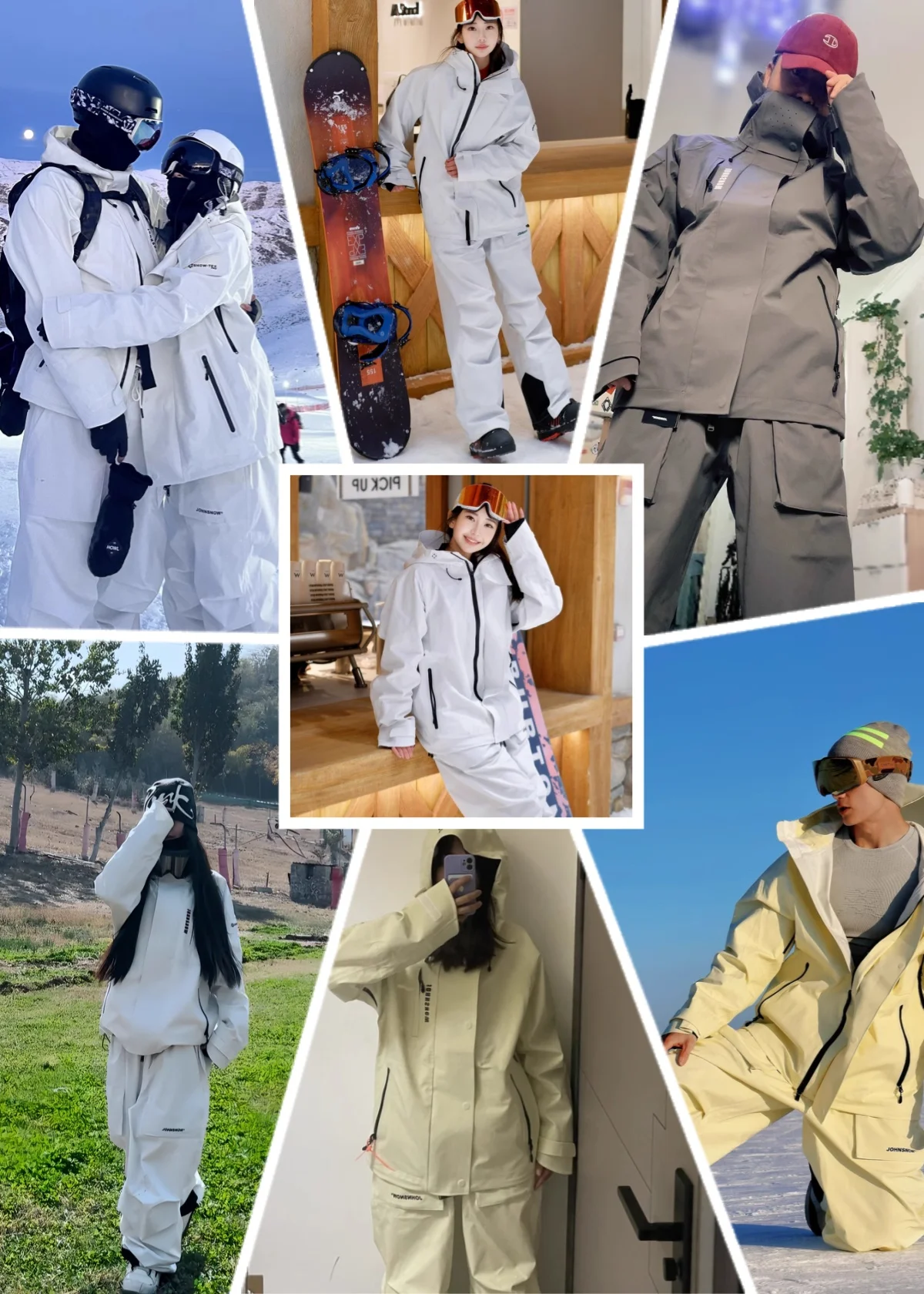 JOHN Volldruckklebender 3L-Skianzug für Damen und Herren, 2024, Snowboard-Kleidung, Einzelbrett, Doppelbrett, Angriffsjacke, Schneehose – Detail 1