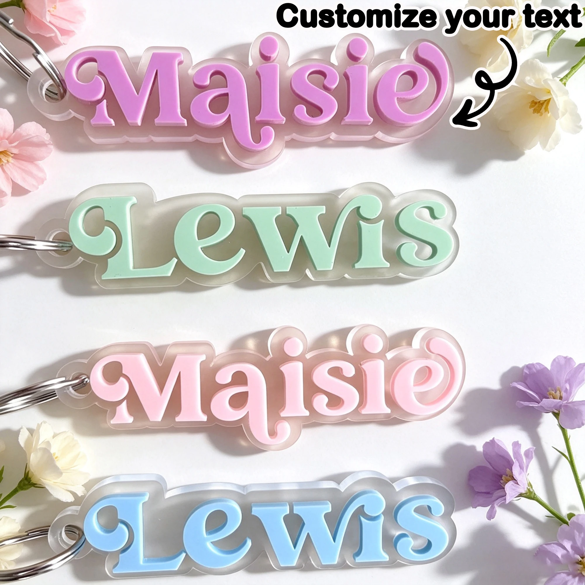 Personalized 3D Printed Name Tags Luggage Tags Name Tags Backpack Tags Water Bottle Tags Christmas Gifts Gifts for Girls