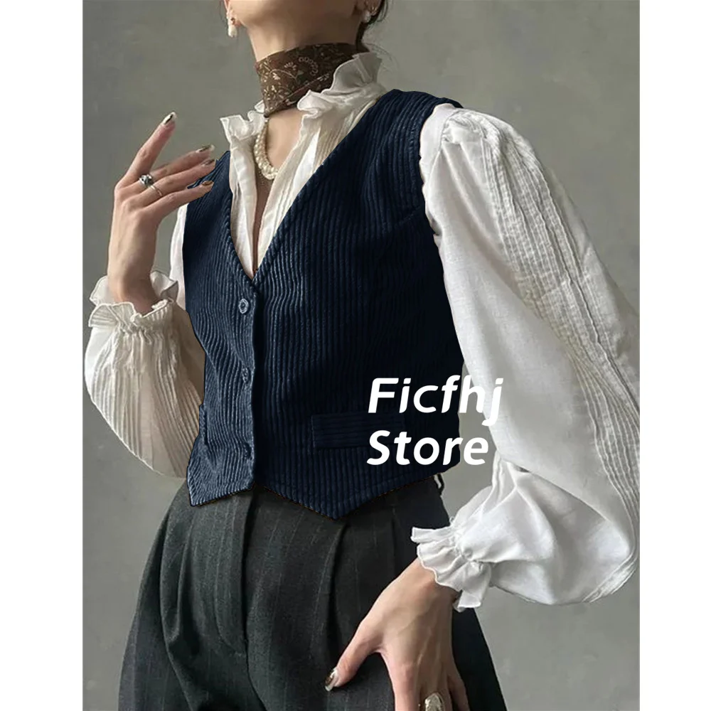 Women Vest Corduroy High Quality  Slim Fit Top Soft And Warm For Autumn Winter Clothing Waistcoat Coats жилетка женская