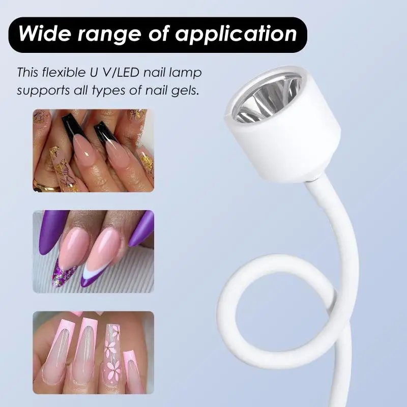 USB Powered LED Nail Lamp With Flexible Gooseneck And Fast Curing Perfect For Home DIY Nail Art Professional Salon Use
