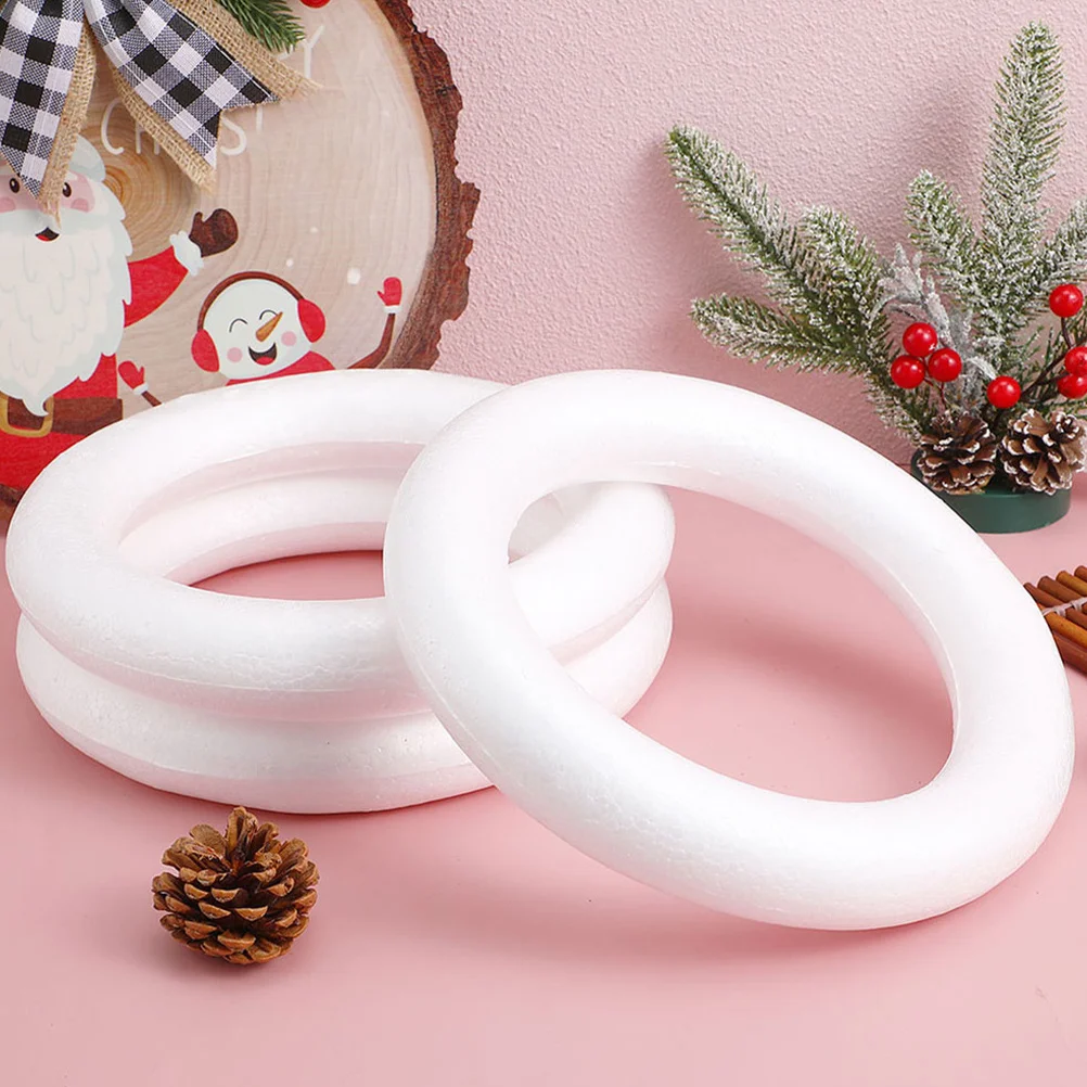 

6Pcs Foam Circles Wreath Forms White Round Foam Rings for Crafts Wedding Christmas DIY Decorations Floral Round Forms