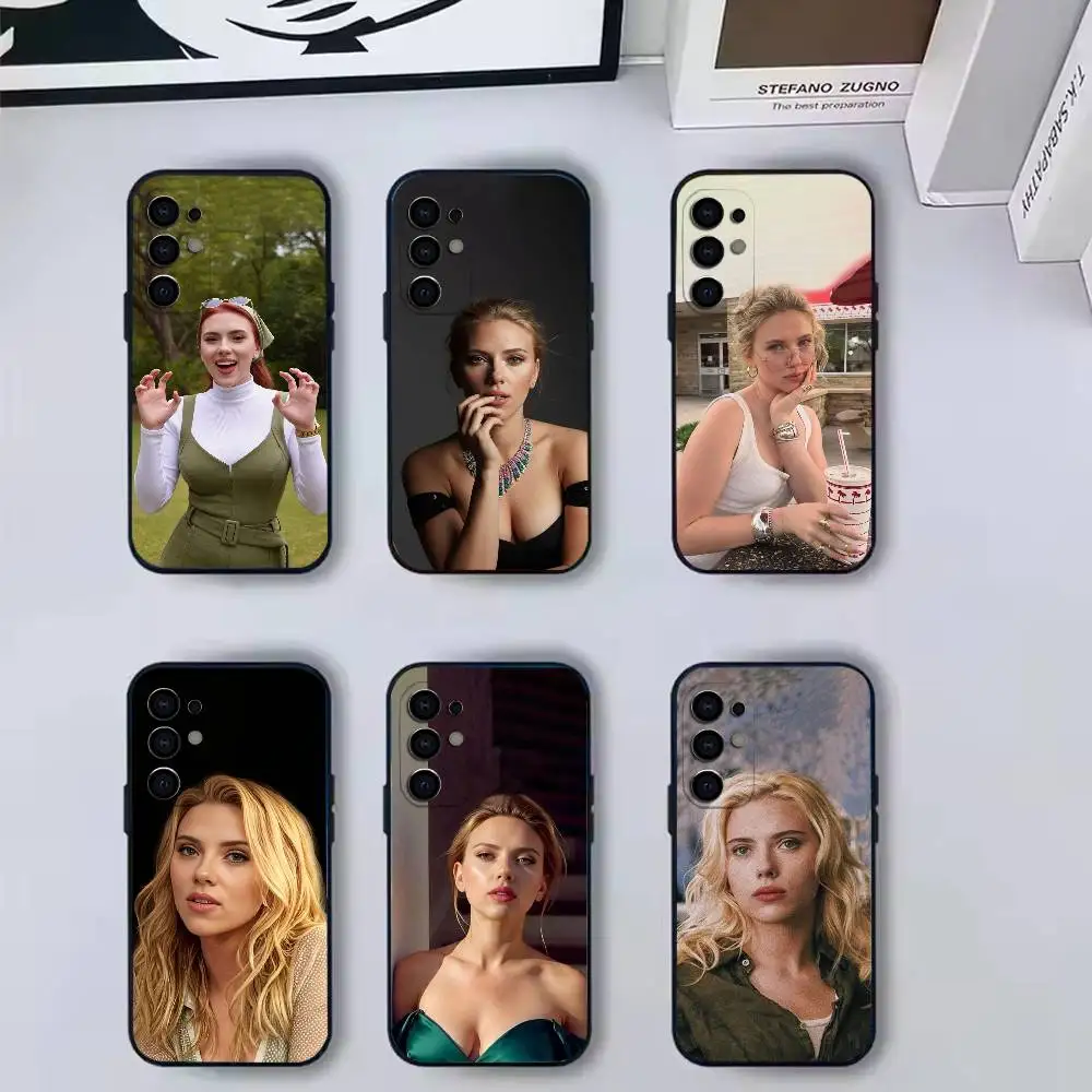 Stunning actress S-Scarlett-T  Phone Case For Samsung S 25,24,23,22,30,21,10,9,Ultra,Plus,Lite,FE,4,5 G Black Silicone Case