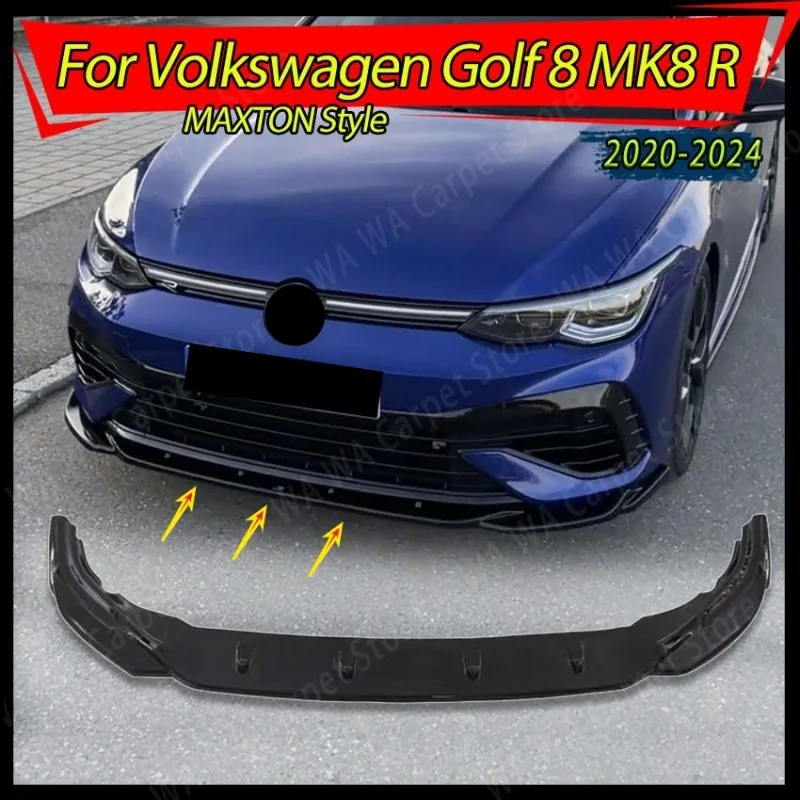 

Front Bumper Lip Splitter For Volkswagen Golf 8 MK8 R 2020-2024 MAXTON Style Car Spoiler Diffuser Auto Accessories Body Kit