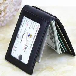 男性用レザーウォレットオーバースタイルウォレット,フロントポケット付き,クレジットカードホルダー,rfid