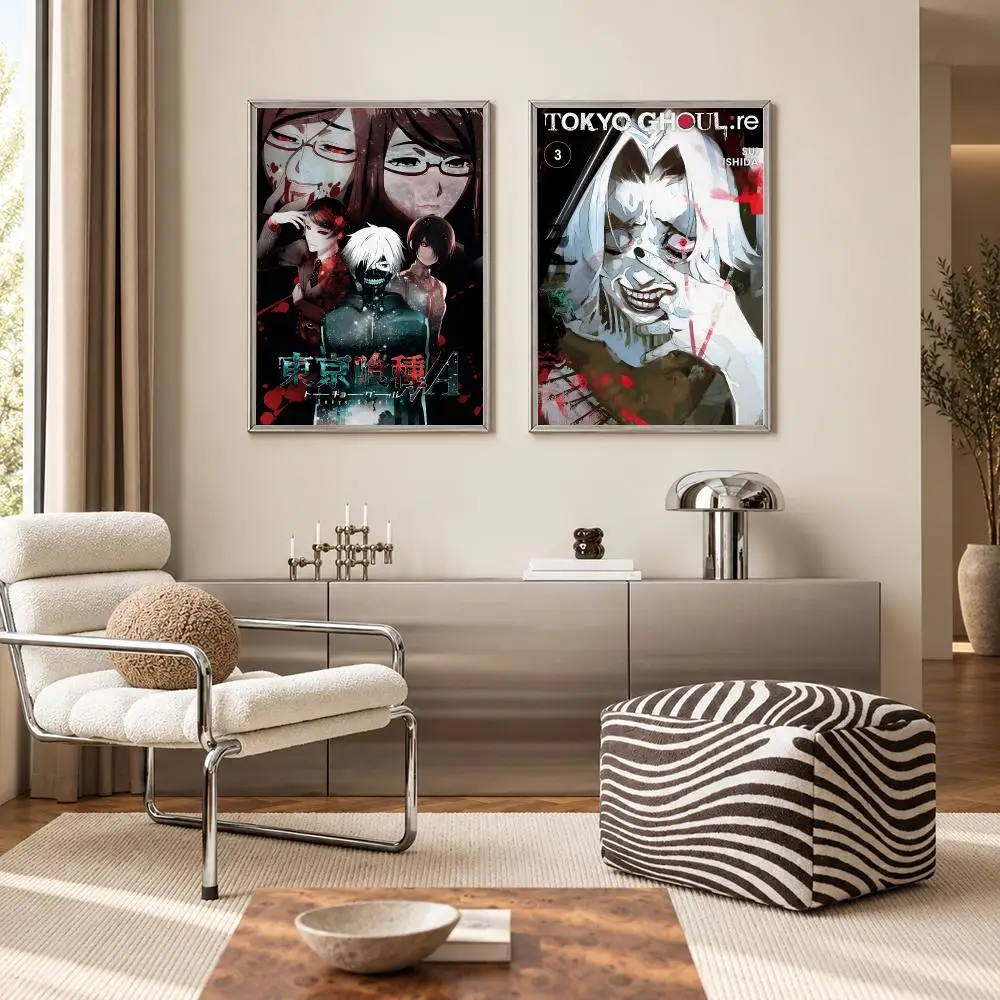 Dark Supernatural Anime Tokyo Ghoul Poster Self‑Adhesive Waterproof PP Poster Coffee Bar Wall Art Home Decor