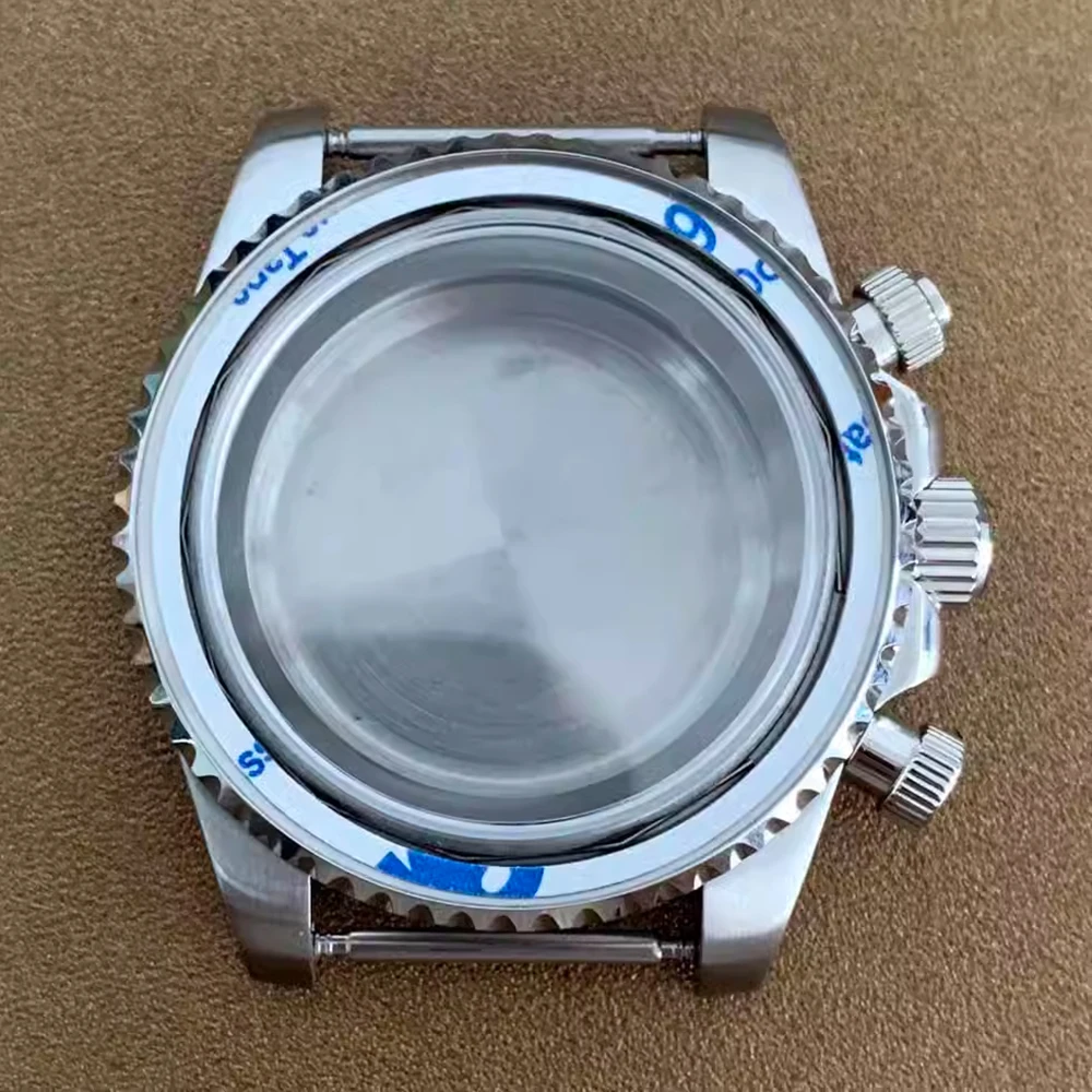 

Without Bezel Inserts Chronograph Watch Case, 316L Stainless Steel, Sapphire Glass Case 40mm, for VK63 Movement Quartz Watch DIY