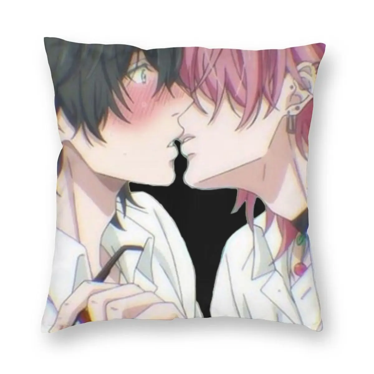 Kissing Yarichin B Club Square Pillowcase Polyester Linen Velvet Creative Decor Throw Pillow Case Sofa Cushion Cover Wholesale