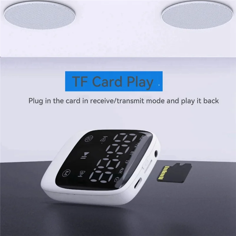 AA08-2-In-1 بلوتوث 5.3 جهاز إرسال واستقبال أبيض ABS كمبيوتر مكتبي مكبر صوت قديم محول مكبر صوت قديم