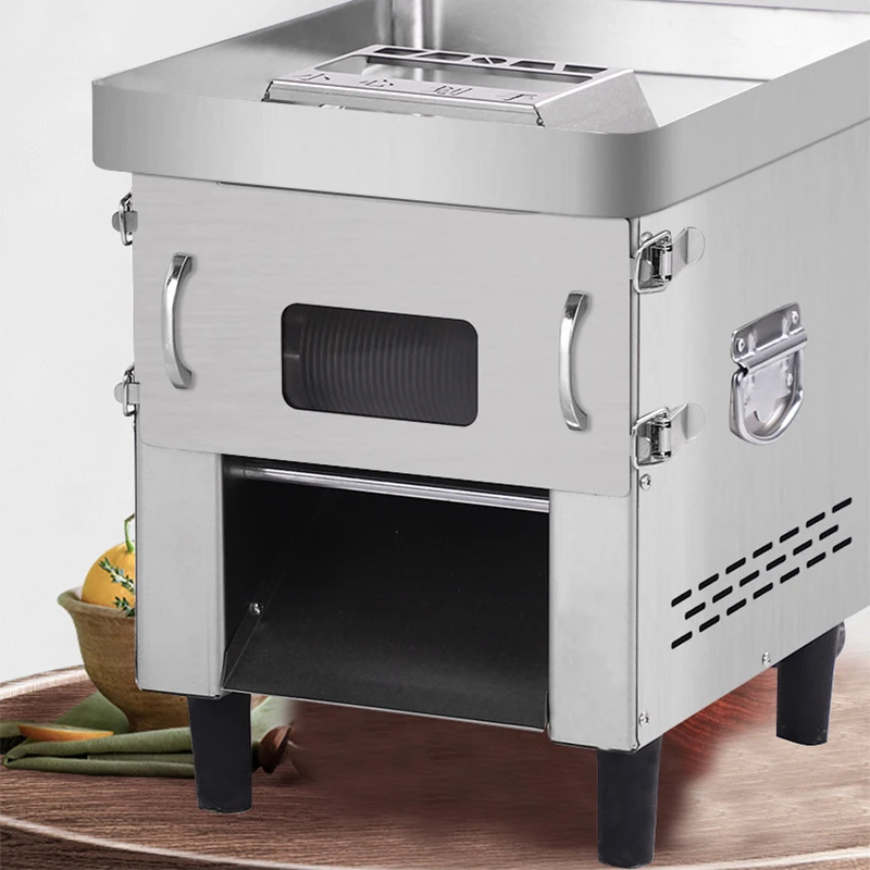 ماكينة تقطيع اللحوم التجارية على سطح الطاولة من الفولاذ المقاوم للصدأ، ماكينة تقطيع وتقطيع وتقطيع الخضراوات متعددة الوظائف