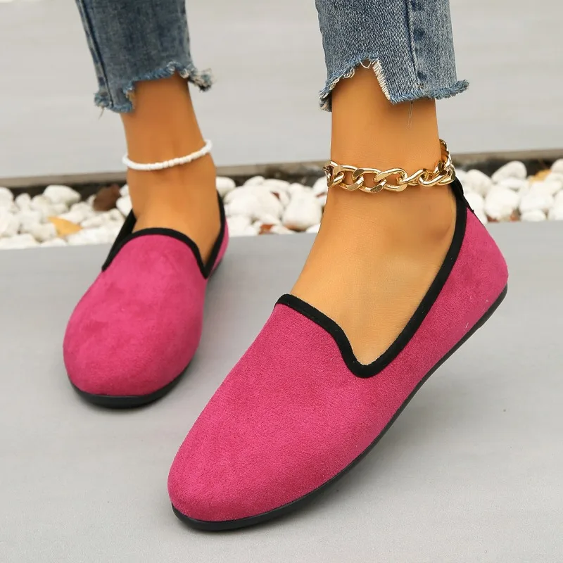 

2024 High Quality Shoes for Women Shallow Mouth Women's Flats Fashion Slip-on Daily Flats Women Hot Sale Round Toe Flat Shoes