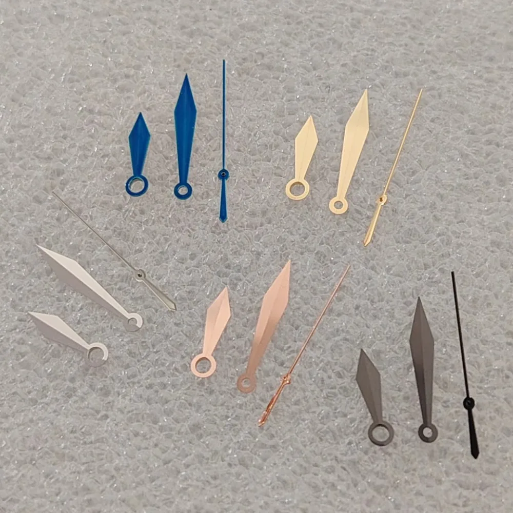 عقارب ساعة على شكل سيف NH35 عقارب ذهبية وردية فضية بدون إبرة ساعة مضيئة متوافقة مع حركة NH35 NH36